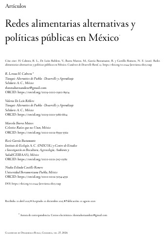 Redes Alimentarias Alternativas y políticas públicas en México